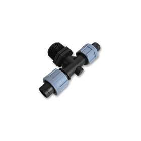 Tee, 2 x tape, 3/4" male thread