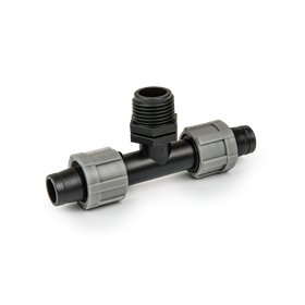 Drip tape tee connector, male thread 1/2"