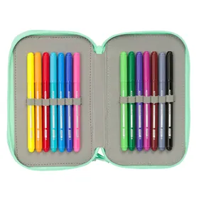 Тройной пенал Dora Зеленый 37 Предметы