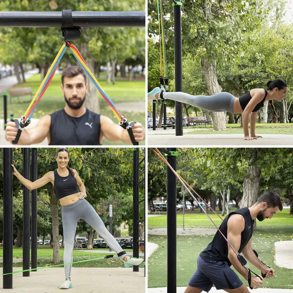 Set of Resistance Bands with Accessories and Exercise Guide Rebainer InnovaGoods 5 Units