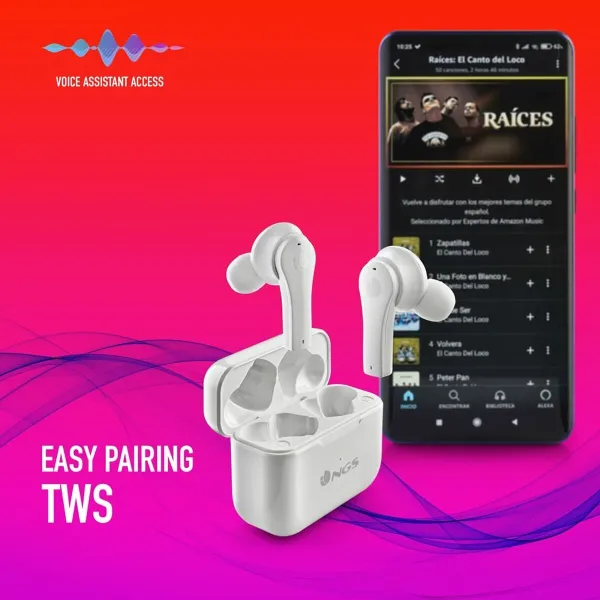 Bluetooth-наушники NGS ARTICABLOOMWHITE Белый Чёрный