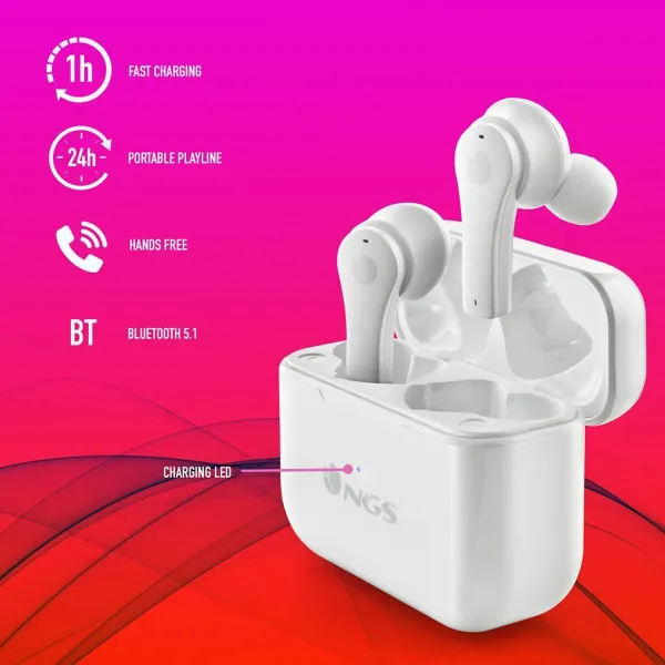 Bluetooth-наушники NGS ARTICABLOOMWHITE Белый Чёрный