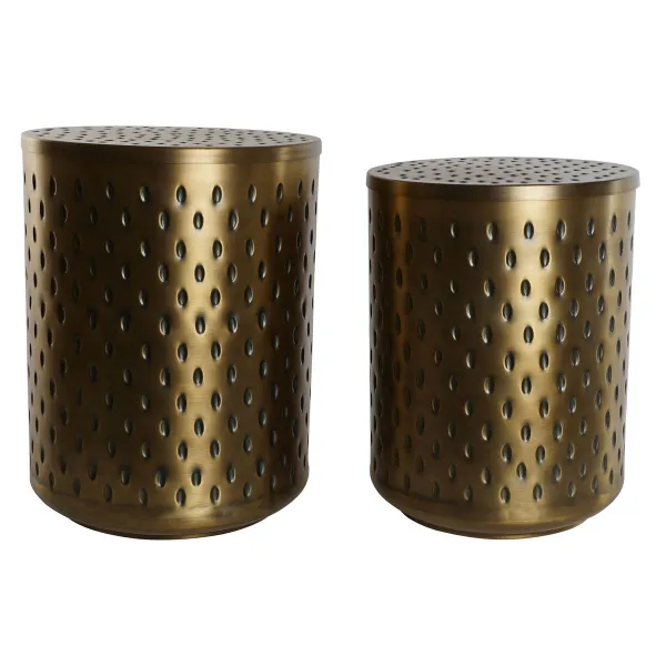 2 tabulu komplekts Home ESPRIT Bronza Metāls 43 x 43 x 54 cm