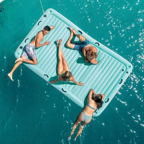 Piepūšamais matracis Intex Water Lounge 310 x 183 cm Balts Tirkīzs