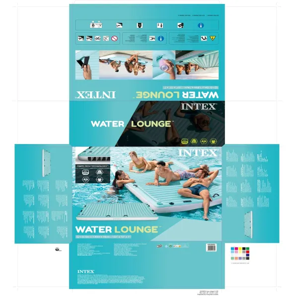 Piepūšamais matracis Intex Water Lounge 310 x 183 cm Balts Tirkīzs