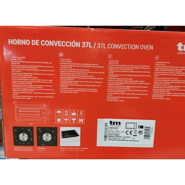 Konvektio Uuni TM Electron 37 L 37 L 250ºC