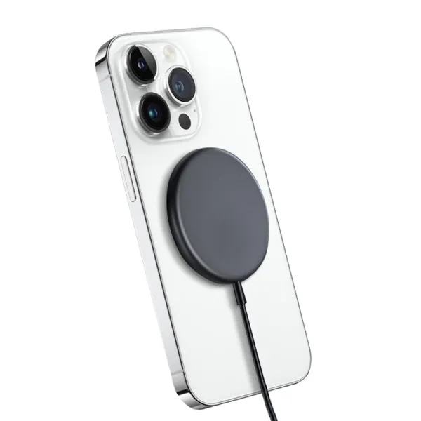 Crong MagSpot Wireless Charger – Aluminum MagSafe 15W Inductive Charger (Graphite)
