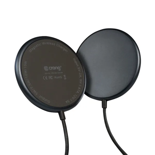 Crong MagSpot Wireless Charger – Aluminum MagSafe 15W Inductive Charger (Graphite)