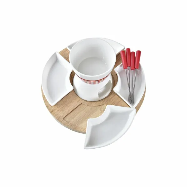 Ierīce fondī DKD Home Decor Sarkans 26,5 x 26,5 x 1,5 cm (10 pcs)