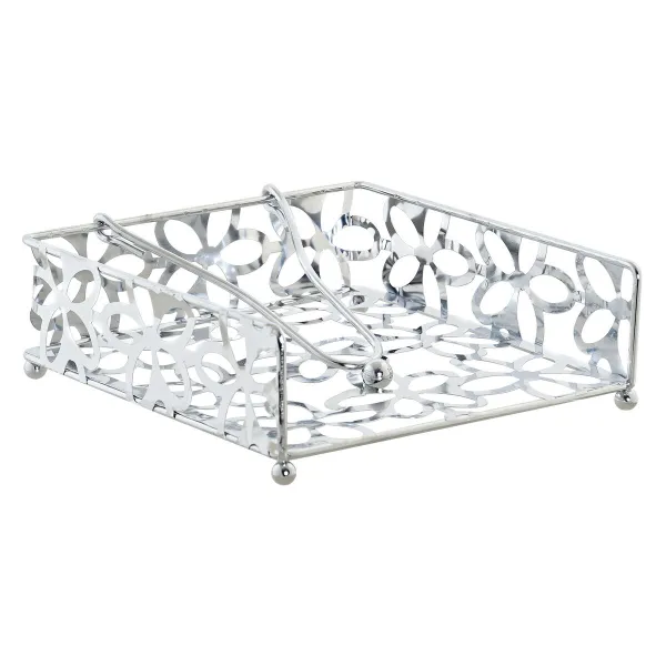 Коробка для салфеток DKD Home Decor Маргарита Серебристый Металл Пластик 18 x 19 x 6 cm