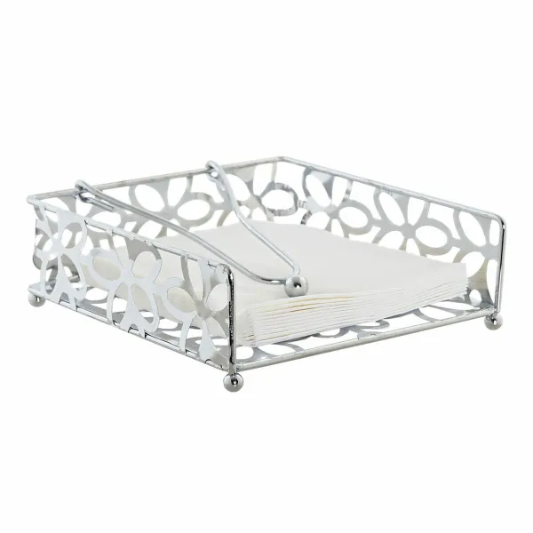 Коробка для салфеток DKD Home Decor Маргарита Серебристый Металл Пластик 18 x 19 x 6 cm