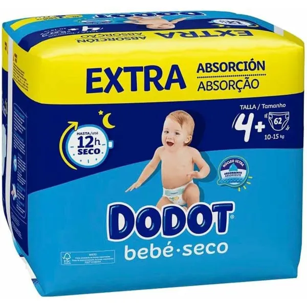 Kertakäyttövaipat Dodot Etapas Extra 4 10-15 kg (62 osaa)
