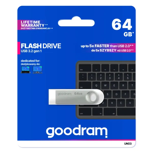 USB-tikku GoodRam UNO3-0640S0R11 Hopeinen 64 GB