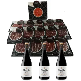 Cebo šķiņķa plecs Linaje Negro 100 g x 15 Pudele sarkanvīna 750 ml x 3 Monte Real