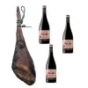 Ibērijas Stilba Šķiņķis, izmantota zīļbarība Linaje Negro 9 kg Pudele sarkanvīna 750 ml x 3 Monte Real