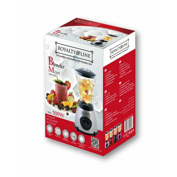 Kuppiblenderi Royalty Line Hopeinen 500 W 1,5 L