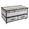pudeļu statīvs Alexandra House Living Balts Canvas Koks MDF 60 x 55 x 100 cm