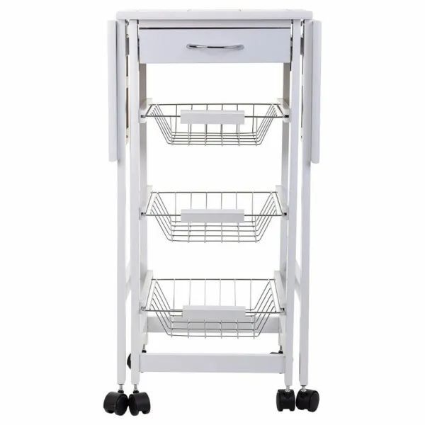 Kitchen Trolley Alexandra House Living White 37 x 79 x 91 cm