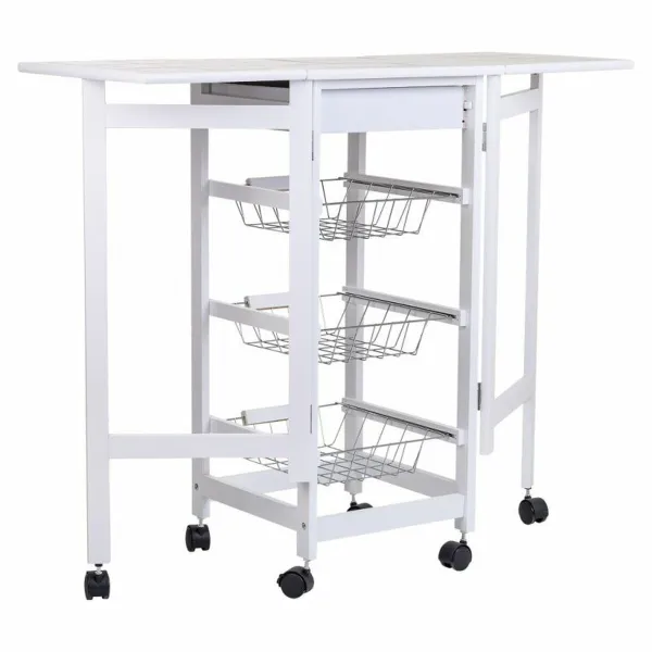 Kitchen Trolley Alexandra House Living White 37 x 79 x 91 cm