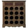 Bottle rack Alexandra House Living Brown Wood Metal 31 x 69 x 63 cm Furniture 2 drawers 16 bottles