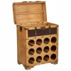 Bottle rack Alexandra House Living Brown PVC Wood Metal Cloth 28 x 59 x 45 cm Chest