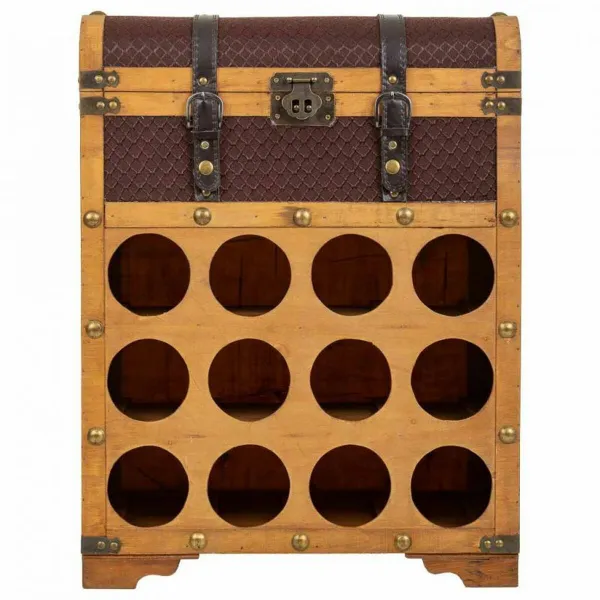 pudeļu statīvs Alexandra House Living Brūns PVC Koks Metāls Drāna 28 x 59 x 45 cm Pūra lāde