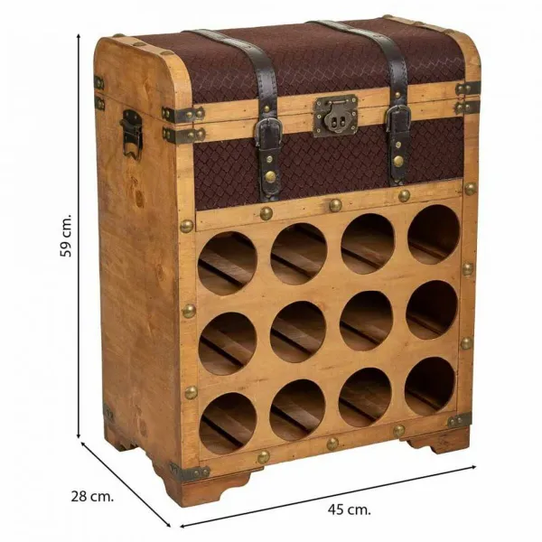 pudeļu statīvs Alexandra House Living Brūns PVC Koks Metāls Drāna 28 x 59 x 45 cm Pūra lāde