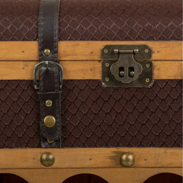 Bottle rack Alexandra House Living Brown PVC Wood Metal Cloth 28 x 59 x 45 cm Chest