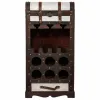 Butelių laikiklis Alexandra House Living Ruda PVC Medžio Metalinis Audinys 30 x 85 x 44 cm Dėžė