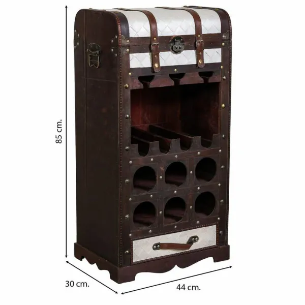 Подставка под бутылки Alexandra House Living Коричневый PVC Деревянный Металл Ткань 30 x 85 x 44 cm Сундук