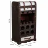 Butelių laikiklis Alexandra House Living Ruda PVC Medžio Metalinis Audinys 30 x 85 x 44 cm Dėžė