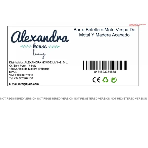 Butelių laikiklis baras Alexandra House Living Drive Mėlyna 66 x 115 x 185 cm