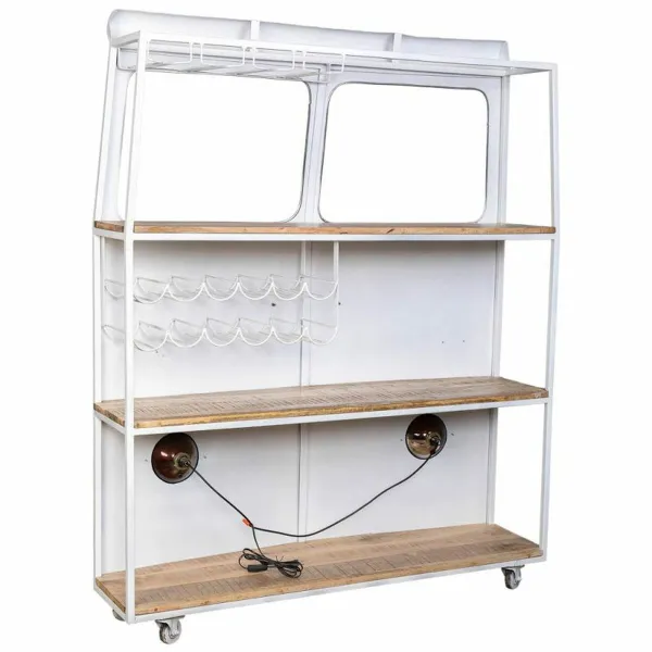 Butelių laikiklis baras Alexandra House Living Drive Balta Raudona 40 x 135 x 178 cm
