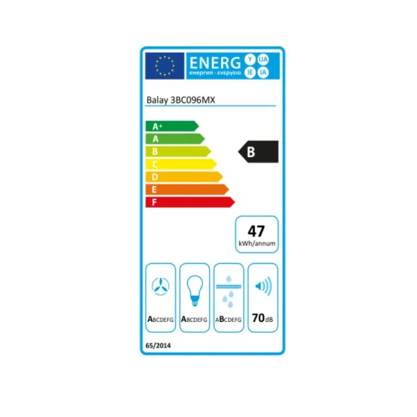 Parastais pārvalks Balay 3BC096MX 90 cm 590 m3/h 70 dB 220W Tērauds