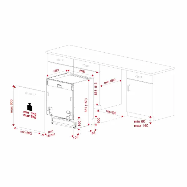 Dishwasher Teka DFI 46950 XL Black 60 cm