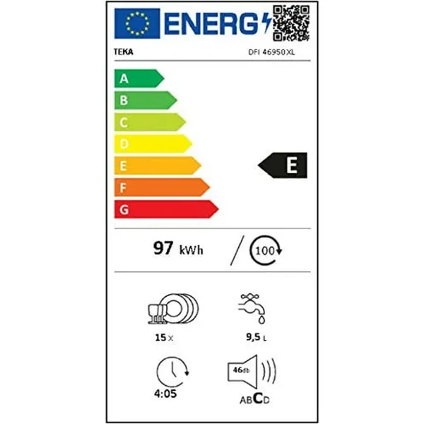 Indų plovimo mašina Teka DFI 46950 XL Juoda 60 cm