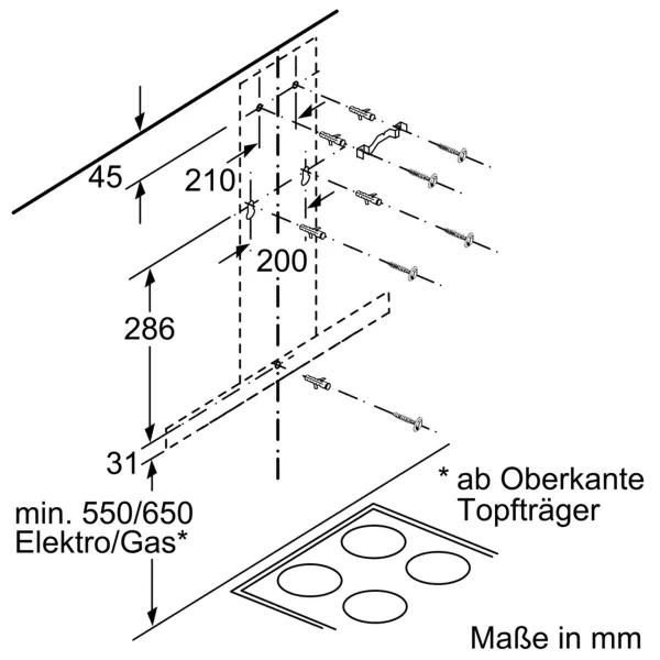 Įprastas gaubtas BOSCH DWB96BC60 Juoda