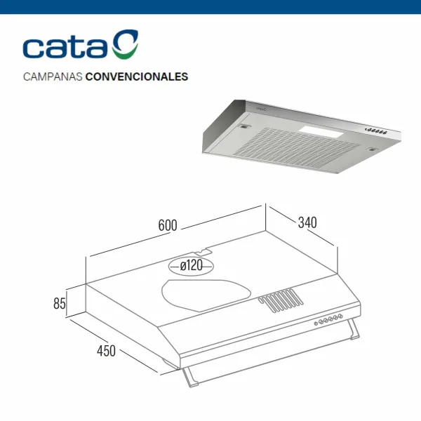 Kitchen extractor Cata LFK6001X