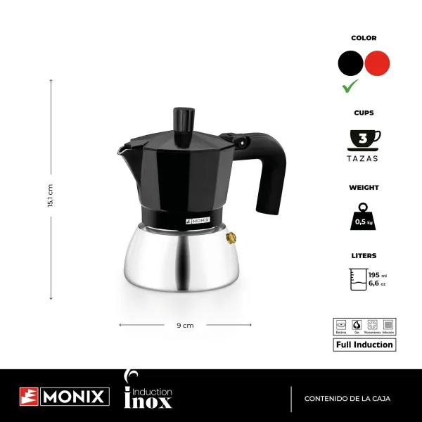 Itališkas Kavinukas BRA INOX BLACK 3T Juoda