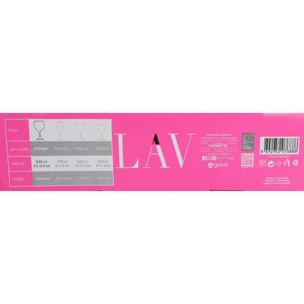 Set of cups LAV Misket 645 ml Crystal (pack of 2)