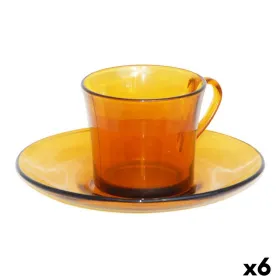 Kuppi ja lautanen Duralex 9006DS12A0111 Meripihka 180 ml (6 Kappaletta) (6 osaa)