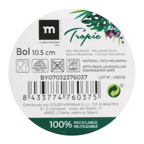 Чаш для Закусок La Mediterránea  TROPIC 10 x 5 cm (36 штук)