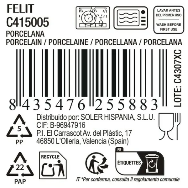 Desertinė lėkštė La Mediterránea Felit (18 vnt.) (ø 19 cm)