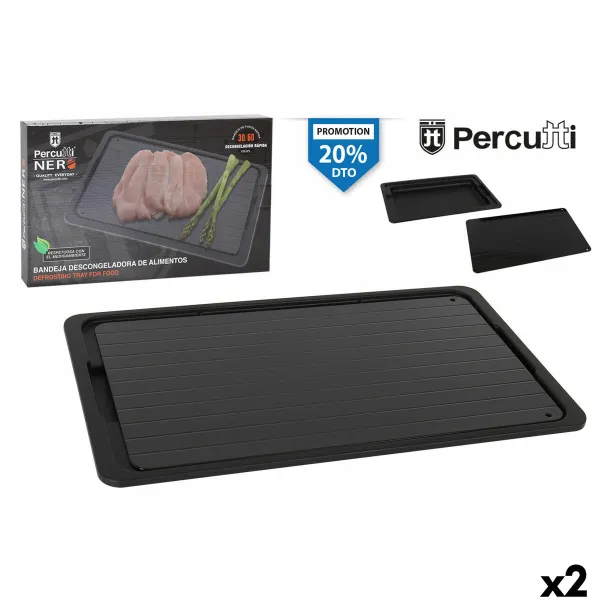 Ātrās Atsaldēšanas Paplāte Percutti   Melns 39 x 23 cm Atkausēšanas funkcija (2 gb.)