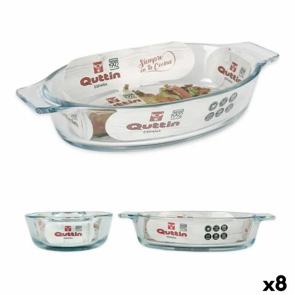 Vuoka Quttin VEN8435476251502 Ovaali Lasi 400 ml 20 x 11,5 x 4 cm (8 osaa) (20 x 11,5 cm)