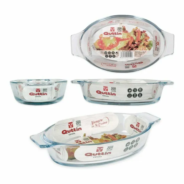 Vuoka Quttin VEN8435476251502 Ovaali Lasi 400 ml 20 x 11,5 x 4 cm (8 osaa) (20 x 11,5 cm)