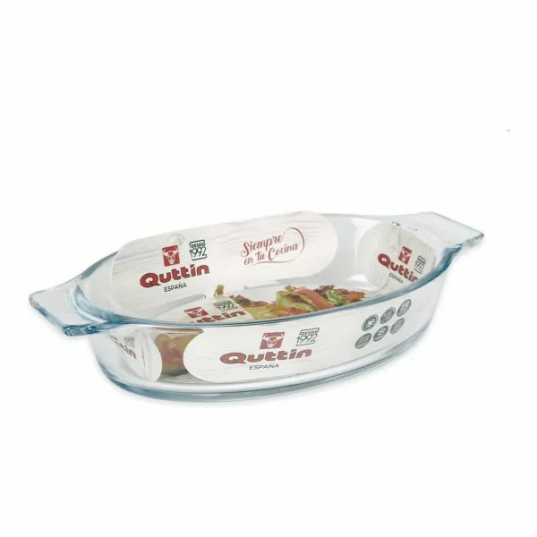 Vuoka Quttin VEN8435476251502 Ovaali Lasi 400 ml 20 x 11,5 x 4 cm (8 osaa) (20 x 11,5 cm)