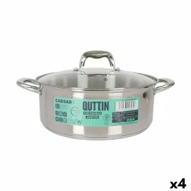 Кастрюля со стеклянной крышкой Quttin Caesar Ø 28 x 11 cm Сталь (4 штук)