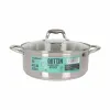 Casserole with glass lid Quttin Caesar Ø 28 x 11 cm Steel (4 Units)