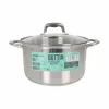Pot with Glass Lid Quttin Caesar Steel ø 26 x 15,5 cm (2 Units)